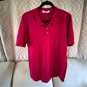 Maison Montagut Men's Cotton Polo Shirt, Style: Bora, Sz L, Red
